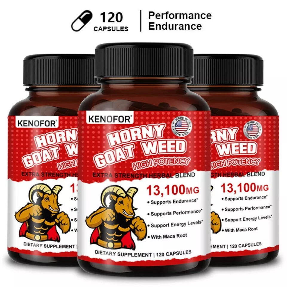 Horny Goat Weed Capsules 13100mg with Maca Root, Ginseng, Sexual Enhancer